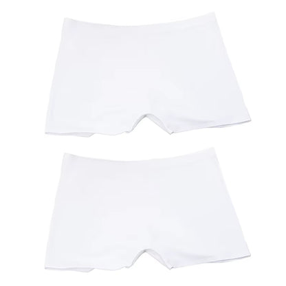 2 Pieces/Set Women Boyshorts Seamless Female Boxer Ice Silk Ladies Safety Short Pants Mid Waist Summer Underwear Women Panites