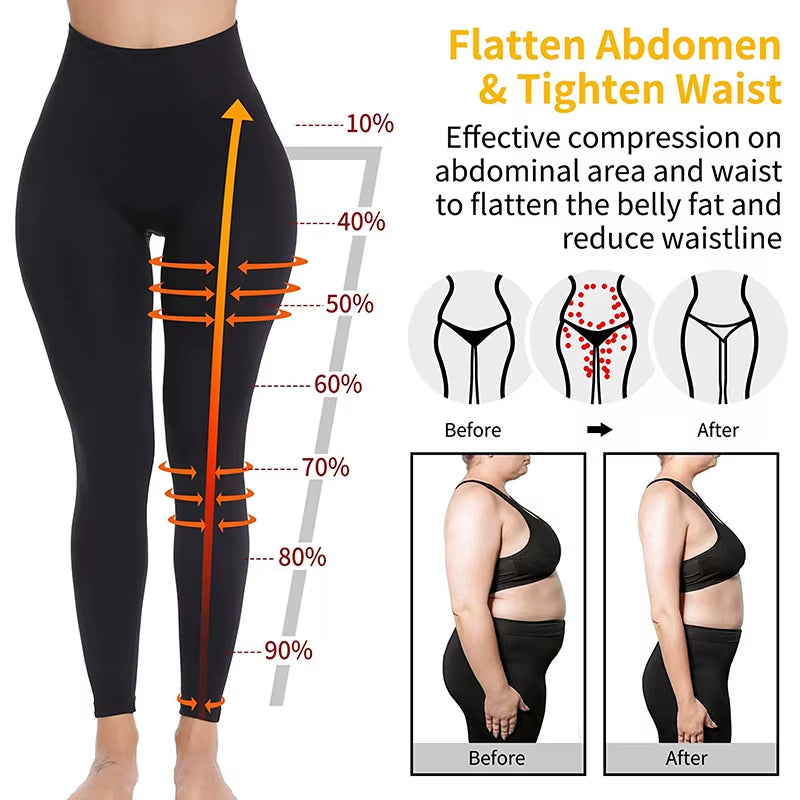 Shapewear anti Cellulite Compression Women Leggings Leg Slimming Body Shaper High Waist Tummy Control Panties Thigh Slimmer