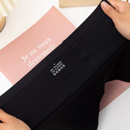 2 Pieces/Set Women Boyshorts Seamless Female Boxer Ice Silk Ladies Safety Short Pants Mid Waist Summer Underwear Women Panites