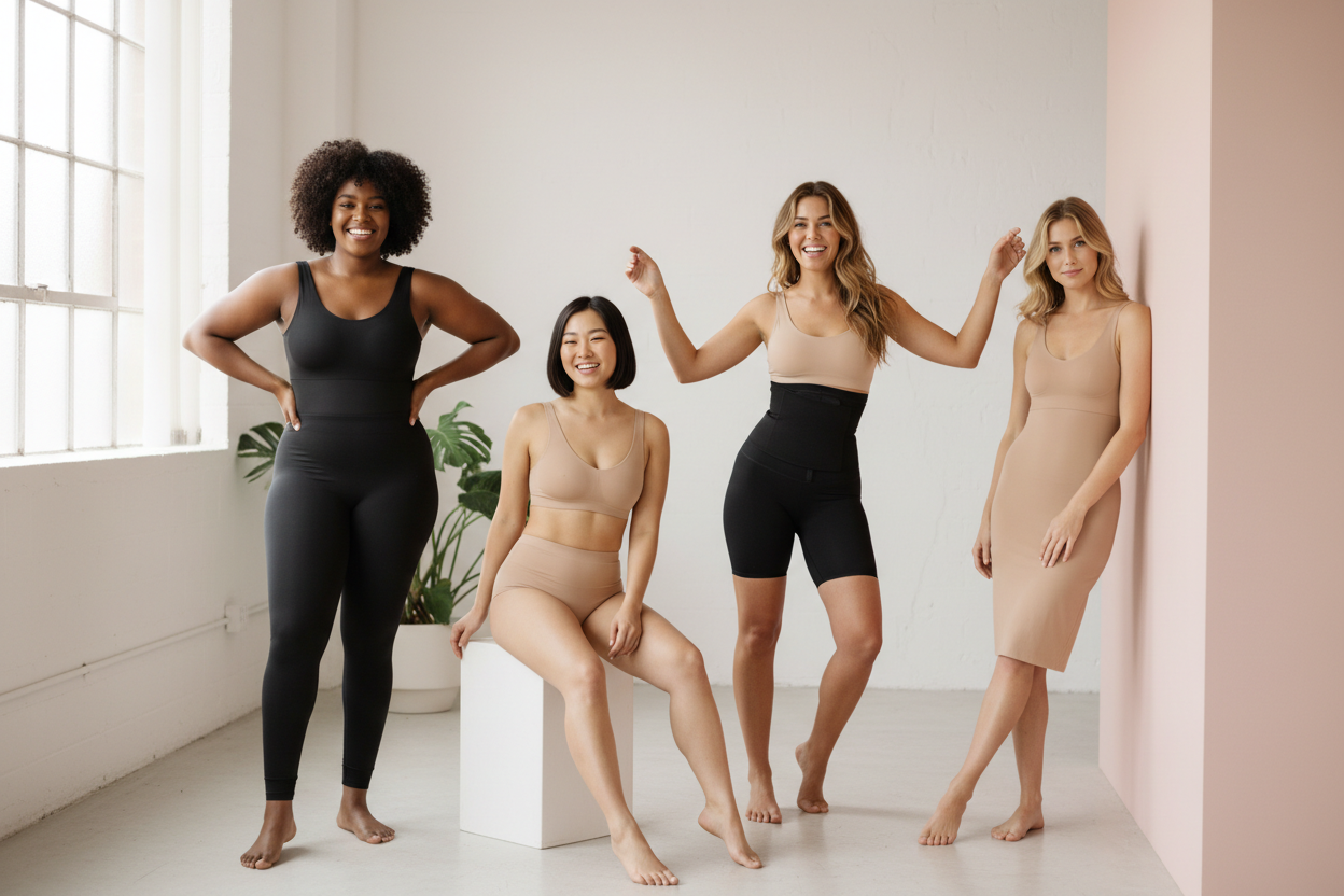 Diverse women in shapewear